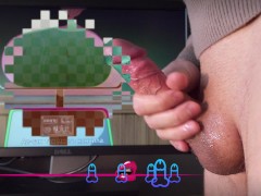 The Guy Jerks Off While Watching Hentai Sweetly Moans And Plentifully Cums a Lot Of Sperm