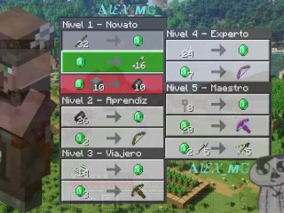 TODOS los TRADEOS de los ALDEANOS FLECHEROS  Minecraft Bedrock  Alex_mg_