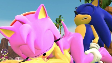 Sonic neukt Amy's strak, nat poesje en geeft haar een creampie (ADR/ASMR) Animatie: dradicon