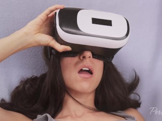 Virtual Reality. she Fantasizes about a Big Cock and Gets It.