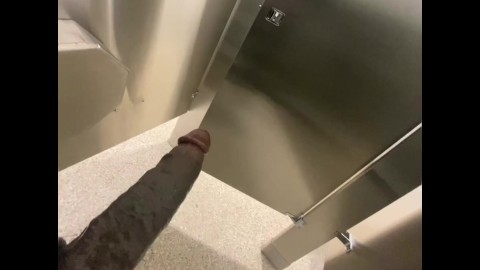 Womens Restroom By the Door Jerking Off (Hella Risky)