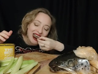 SEDUCE & RELAX: Salmon Head | ASMR | MUKBANG | 먹방