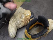 Preview 6 of 2 cumshots on dirty timberland work shoes