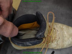 piss 5 times in old dirty timberland work shoes