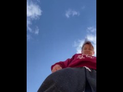 Giantess squashing you outside