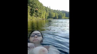 Taking my tits out at the river