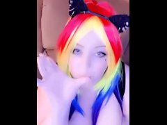 Topless Kitty Eating Yummy Whopper It’s So Good