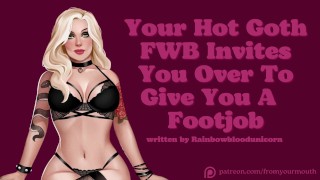 Je Hot Goth FWB nodigt je uit om je een footjob te geven ❘ Audio rollenspel