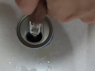 pissing, verified amateurs, can, soda can
