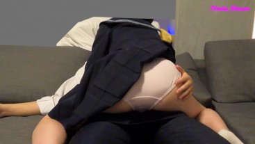 Eating pussy of a Japanese Girl (cosplay). Breathing so heavily