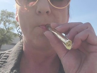 amateur, public, smoking fetish, outside