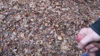 Teen boy can't resist masturbating in the forest