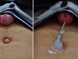 Watching PORN and CUM WITHOUT HANDS with a massive load of cum in my navel / Homemade