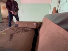 FUCK YO COUCH! PISSING ON THE SOFA FOR MY PERVS WHO LOVE TO WATCH IT SOAK IN