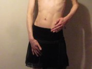 Preview 6 of femboy tease in velvet skirt