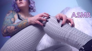 SFW ASMR - Sexy Prickelnde Leggings Kratzen - PASTEL ROSIE EGirl Fitness Beine Und Lange Nägel Fetisch