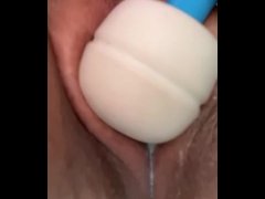 Quick squirting orgasm with magic wand