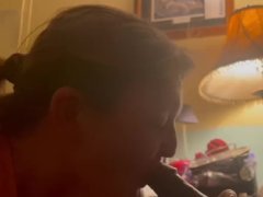 White milf sucking bbc