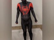 Preview 2 of Desperate to pee, stuck in my Spiderman suit, big release at the end
