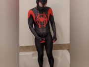 Preview 5 of Desperate to pee, stuck in my Spiderman suit, big release at the end