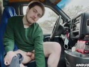 Preview 3 of Young Guy Masturbates in the Work Truck | Anguish Gush