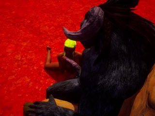 yellow hair jerked off horsecock to a huge furry monster