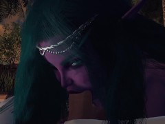 Night Elf princess give you a Blowjob in the Garden POV | 3D Porn