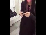 Individual shoot Video of a black -haired man masturbating in a public toilet