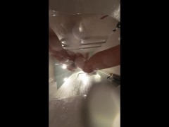 webcam under bath. girlfriend after sex in shower