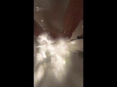 webcam under bath. girlfriend after sex in shower