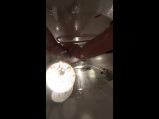 Webcam under Bath. Girlfriend after Sex in Shower