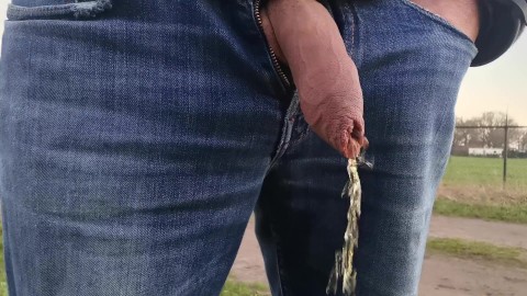 dickflash outside and pee