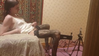 Crossdresser fuck machine culo estirado
