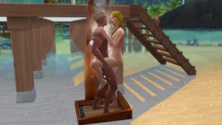 Hot Blonde babe op vakantie neukt Hot Guy in de douche