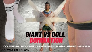 Fantasía transformadora - dominación de muñecas gigante vs figura de acción