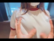 Preview 3 of [boobs ASMR] Breast training with huge breasts dressed in gymnastics.