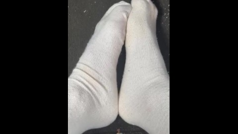 White Tube Sock Fetish In Car