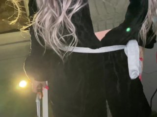 Street girl humiliated into fucking Herself with a wood saw!!