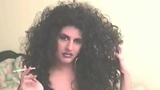 more maria younger years hot sexy smoking crossDresser trans big lips lipstick long nails