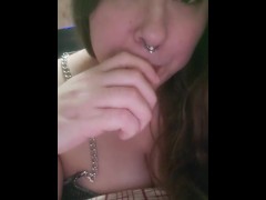 Cleavage and Vaping 💜 - Screenshot 1 of 16 - Big Tits