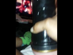 Fleshlight creampie (male moaning)