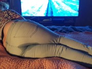 Preview 4 of ⭐ New! Kinky Girlfriend Pisses Her Jeans watching TV