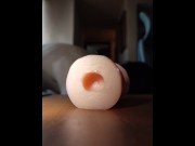 Preview 4 of Teen Twink Fucks a toy and Cums while Moaning- ASMR - Close Up