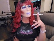 Preview 3 of mistress Maria Redhead Smoking CrossDresser long nails lipstick fetish I love you