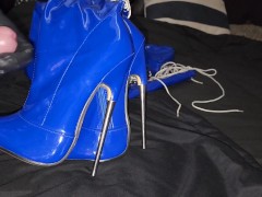 Cum On Wifes Shiny Thigh High Boots