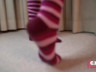 pink socks, knee high socks, amateur, long socks