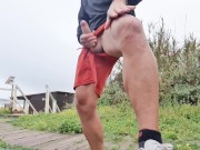 Preview 2 of Masturbating my dick on a public Beach - An erotic risk of getting caught! - Hotsportfitboy