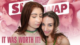 Naughty Step Sisters Ava Davis And Venice Rose Earn Mardi Gras Beads And Sisswap Stepbros