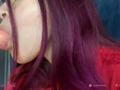 RED HEAD SMOKES A CIGARETTE AND GIVES A BLOWJOB #3  - SMOKING FETISH NYNPHE