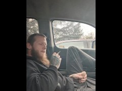 Smoking and jacking off in my car 🫠😉😘 (hope I don't get caught)